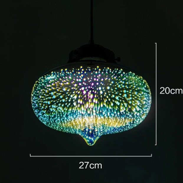 Modern 3D Colorful Nordic Starry Sky Hanging Glass Shade Pendant Lamp Lights