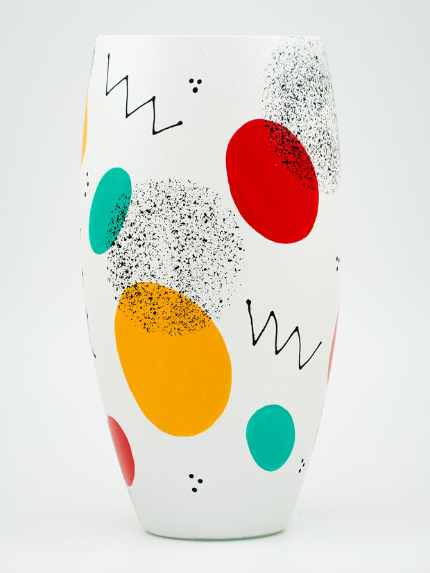 Handpainted Multi Color Shape Glass Vase