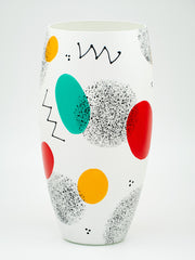 Handpainted Multi Color Shape Glass Vase