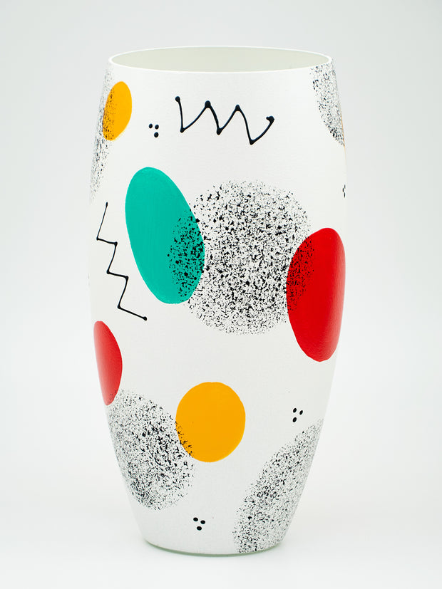 Handpainted Multi Color Shape Glass Vase