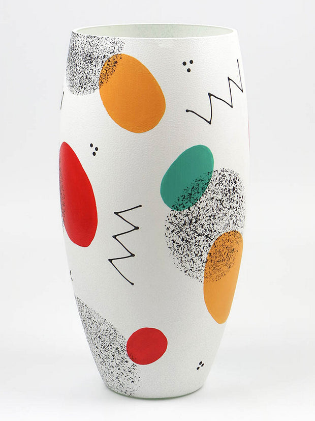 Handpainted Multi Color Shape Glass Vase