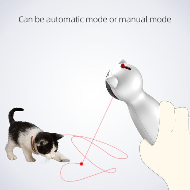 Cat Interactive Toy LED Laser Funny Toy Auto Rotating Cat Exercise Training Entertaining Toy Multi-Angle Adjustable USB Charge