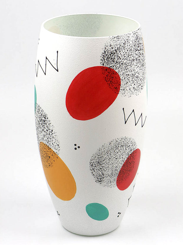 Handpainted Multi Color Shape Glass Vase