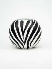 Zebra Design Handpainted Glass Vase