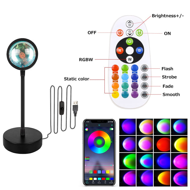 Smart Bluetooth Sunset Projection Lamp Night Light